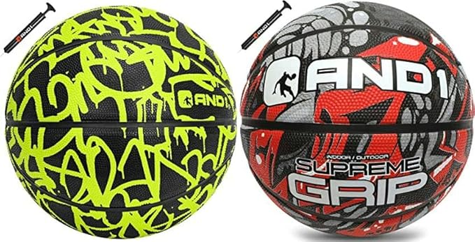 and1 rubber basketball bundle two regulation official size basketballs  ?and1 b0c2jn6gk7