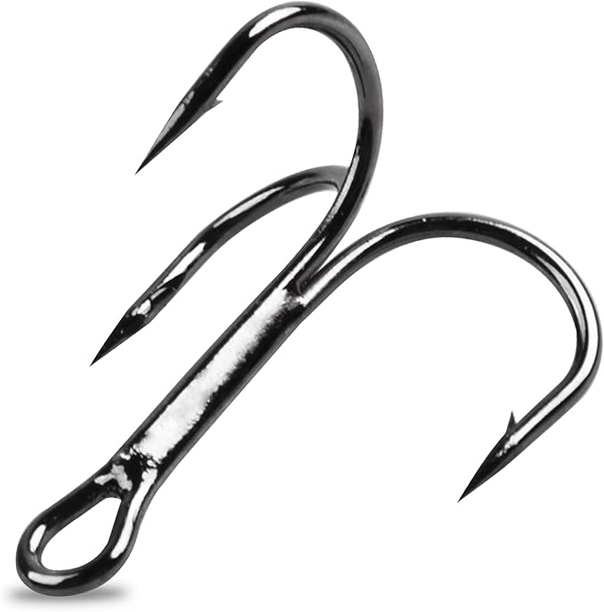 fishing treble hooks 120pcs sharp red treble fishing hooks round bend strong high carbon steel barbed fish