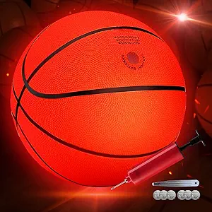 m a k led light up basketball glow in the dark basketball 2 led bright lights official size 7 night ball for