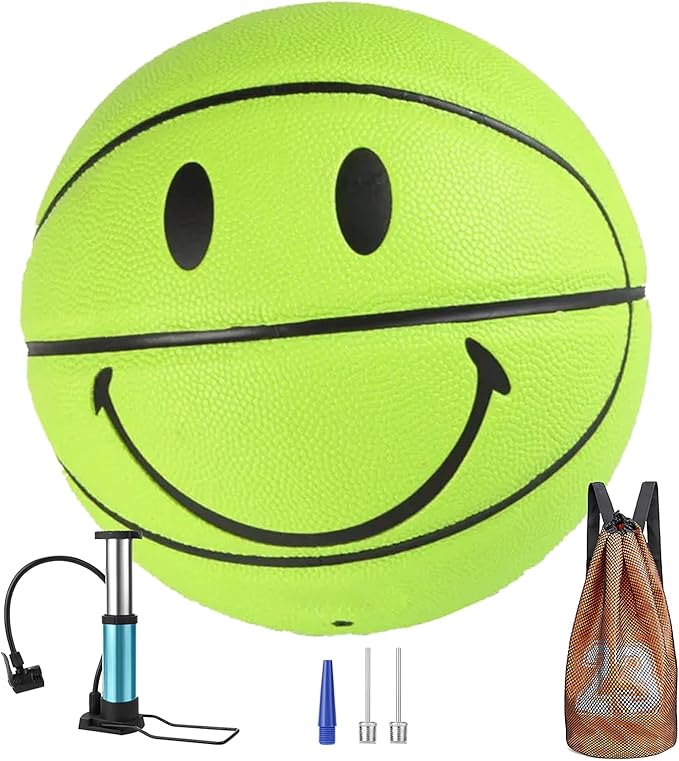 shengy no 7 smiling face basketball sweat absorbing pu leather soft and not hurting hands suitable for