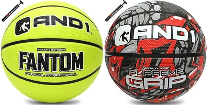 and1 rubber basketball bundle two regulation official size basketballs  ?and1 b0c2jqlcyy
