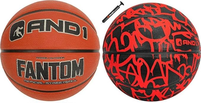 and1 rubber basketball bundle two regulation official size basketballs  ‎and1 b0c2jp3j51
