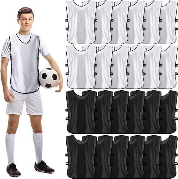 geyoga 24 pcs kids scrimmage vest soccer pinnies training pennies football jerseys youth team practice vests