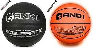 and1 basketball bundle led light up basketball and regulation size rubber basketball  ?and1 b0c2m8rfqm