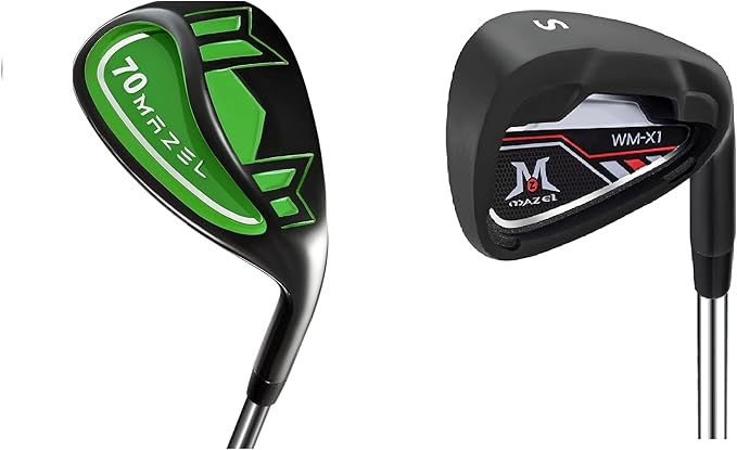 mazel golf black wm x1 iron club and 70 degree sand wedge bundle of 2  ?mazel b0chw3bjh6