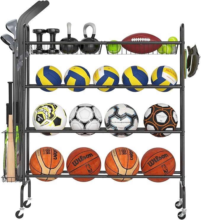 gadroad garage sports equipment organizer ball storage rack sports gear storage garage ball storage garage