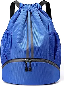 brotou soccer bags football backpack volleyball bag drawstring soccer backpack with ball and shoe compartment