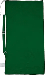 champion sports mesh sports equipment bag with strap green 24x21 inches multipurpose nylon drawstring bag