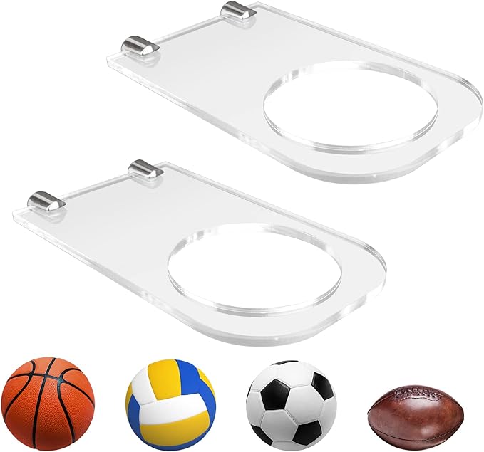 bijun basketball holder wall mount acrylic football display rack invisible clear ball holder shelf for soccer