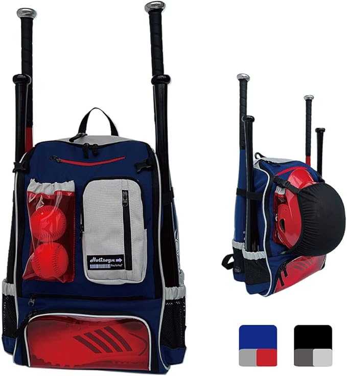 holisogn youth and adult baseball bag stylish and durable baseball bat backpack with transparent cleat