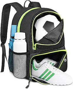 yorepek soccer backpack lightweight soccer bag with ball holder water resistant sport equipment bags fit