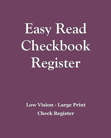 easy read checkbook register 1st edition solutions marketing 1691210668, 978-1691210664