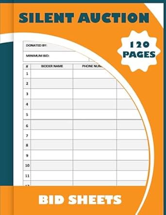 silent auction bid sheets planner for charity auction bids and fundraising events 1st edition youssayni