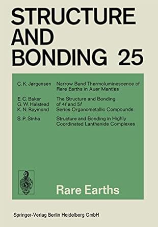 rare earths 1st edition c k j rgensen ,e c baker ,g w halstead ,k n raymond ,s p sinha 3662155001,