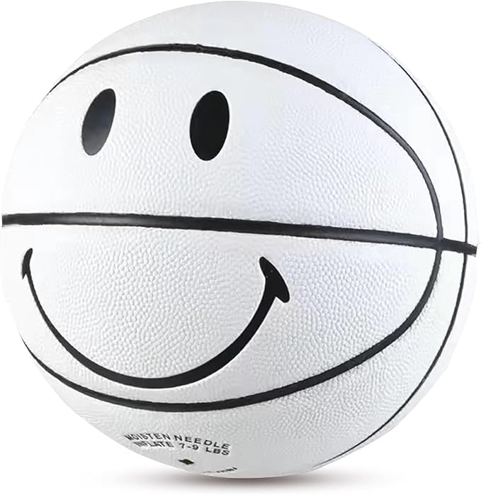 mindcollision 5/6/7 smile basketball pu soft leather basketball good dribbling and shooting birthday suitable