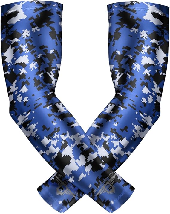 bucwild sports compression arm sleeves 1 pair 2 sleeves youth and adult sizes football baseball basketball