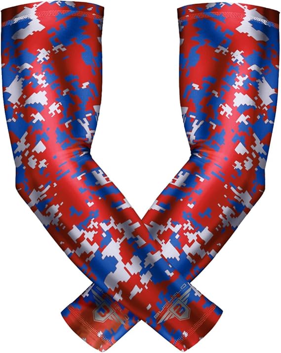 bucwild sports compression arm sleeves 1 pair 2 sleeves youth and adult sizes football baseball basketball
