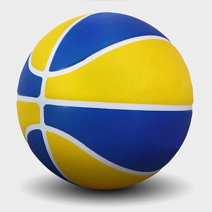 yellow and blue spaced basketballs moisture absorbent pu soft non slip durable standard size 7  ‎shchy