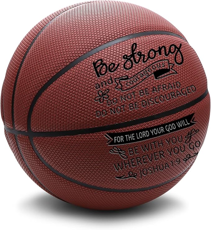 dtuwrcp outdoor personalized basketball 29 5 inch faith can move mountains inspirational basketball bible