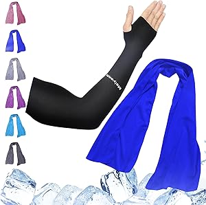 arm sleeves for men women work and cooling towels for neck and face bundle stay cool and protected during any