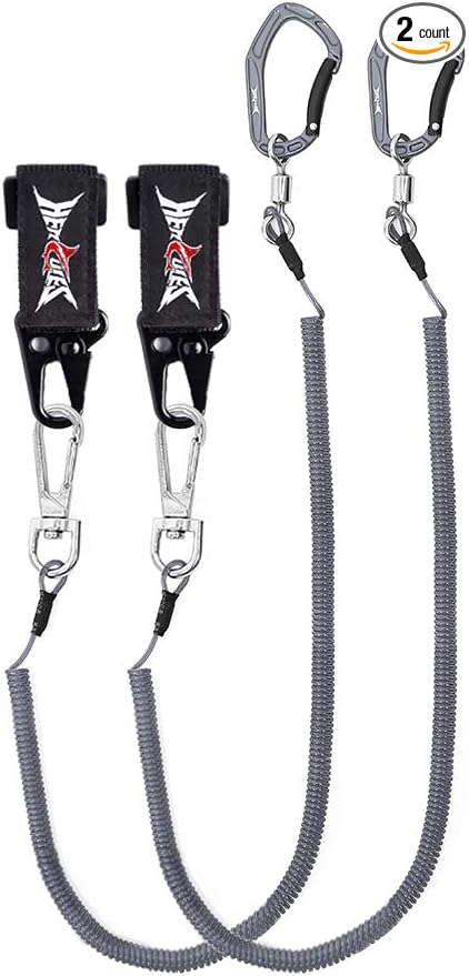 hercules m4 fishing lanyard fishing pole tether kayak paddle leash heavy duty retractable coiled lanyard for