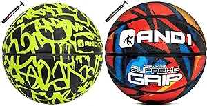 and1 rubber basketball bundle two regulation official size basketballs  ?and1 b0c2jns9rk
