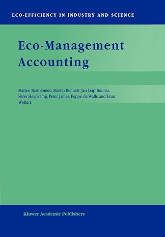 eco management accounting based upon the ecomac research projects sponsored by the eu s environment and