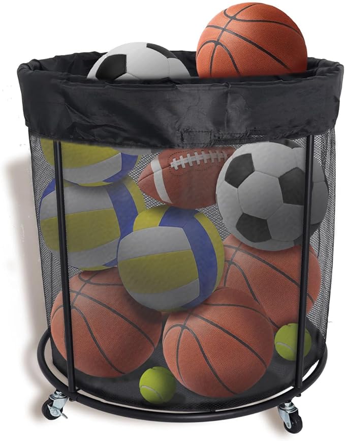 hedday ball cart sports equipment organizer for garage basketball soccer volleyball baseball toy 48 gals