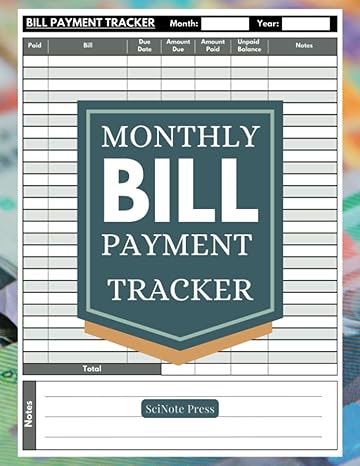 monthly bill payment tracker planner for budgeting financial finance and payments checklist organizer 1st