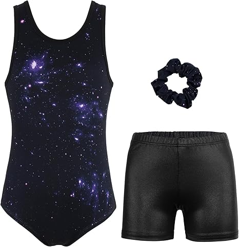 joystream gymnastics leotards for girls with shorts sparkly ballet dance activewear   b0chfprfnj