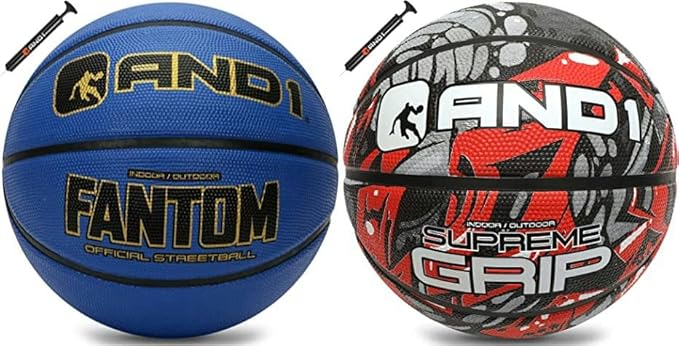 and1 rubber basketball bundle two regulation official size basketballs  ?and1 b0c2k8pj9b