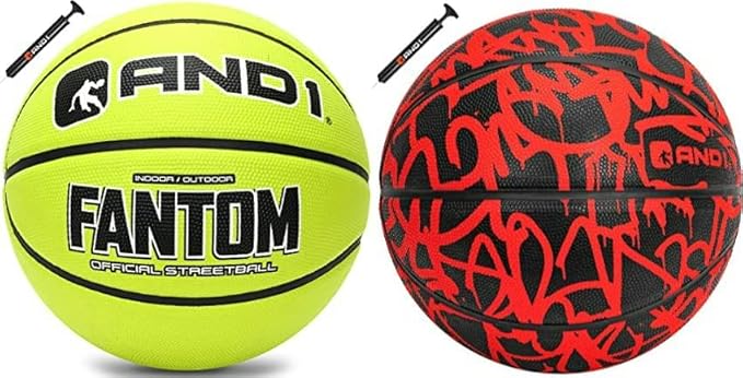 and1 rubber basketball bundle two regulation official size basketballs  ?and1 b0c2jsdsqd