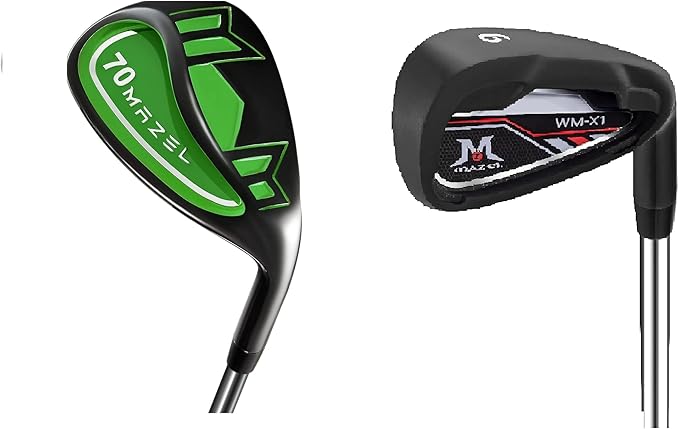 mazel golf black wm x1 iron club and 70 degree sand wedge bundle of 2  ?mazel b0chw38zf8