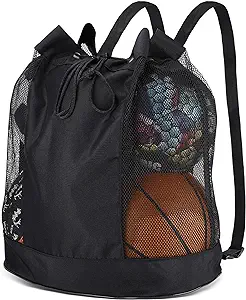 brynnl extra ball bag large mesh equipment bag black soccer ball bag with adjustable shoulder strap 600d