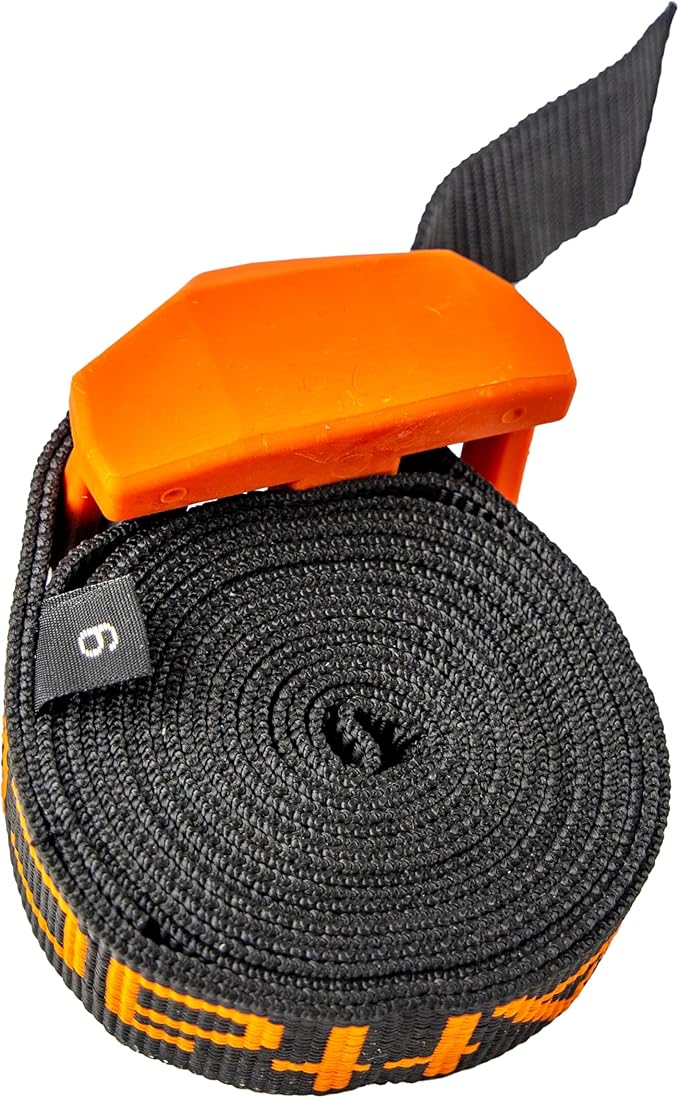 yakattack cam strap heavy duty polyester kayak tie down with protective rubber buckle black/orange kayak