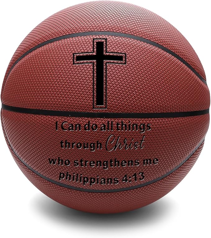 ghbwlsd christian gifts personalized engraved basketball indoor/outdoor personalized basketball 29 5 inch
