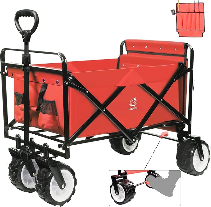 collapsible heavy duty beach wagon cart outdoor folding utility camping garden beach cart with universal