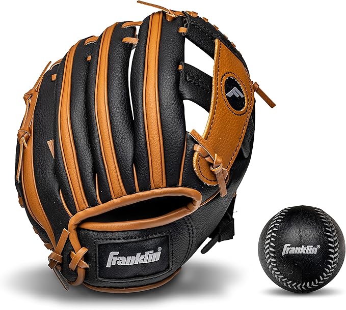 franklin sports kids baseball gloves rtp youth teeball glove + ball set boys + girls teeball mitt set kids +