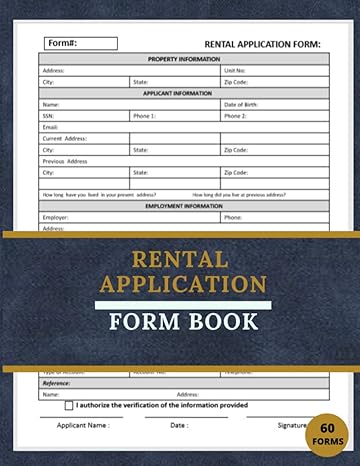 rental application form book rental lease forms book for landlord residential lease applicant form book for