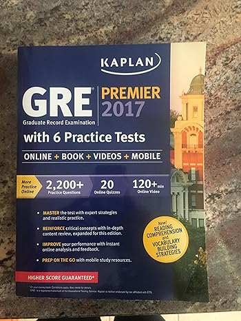 gre premier 2017 with 6 practice tests online + book + videos + mobile 1st edition kaplan test prep