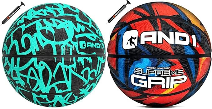and1 rubber basketball bundle two regulation official size basketballs  ?and1 b0c2kzbhg1