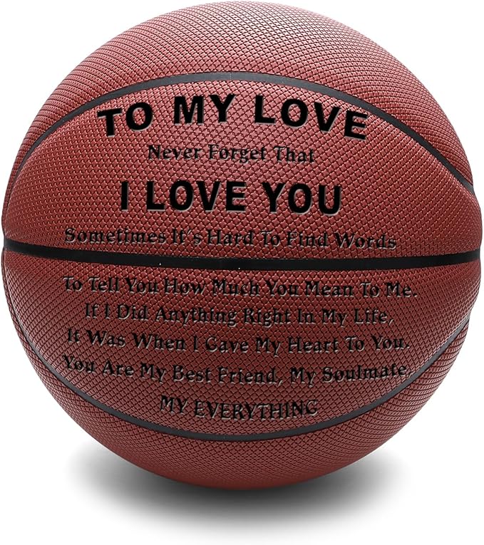 ghbwlsd to my husband gift personalized engraved basketball indoor/outdoor basketball 29 5 inch birthday