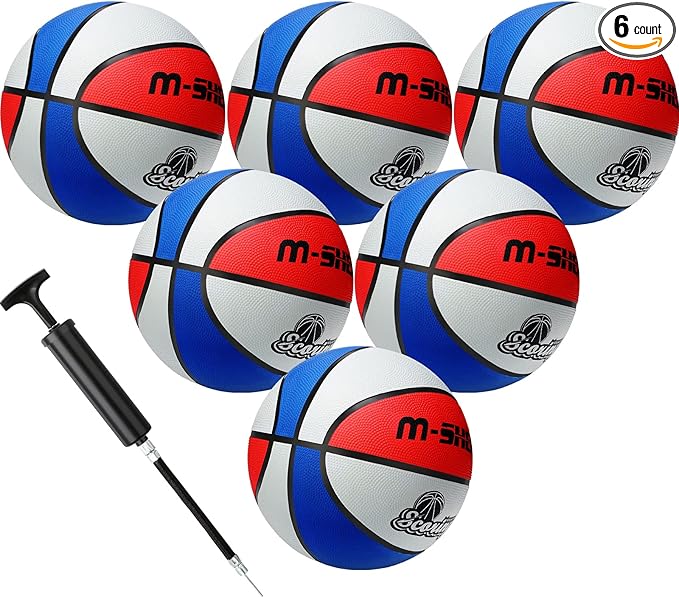 wettarn 6 pcs basketballs bulk christian charity donation supplies size 5 basketballs for kids 27 5 inch