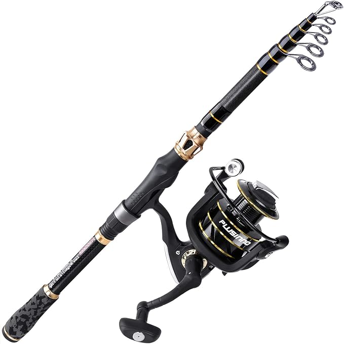 plusinno fishing rod and reel combo fishing pole telescopic fishing rod kit with spinning reel telescopic