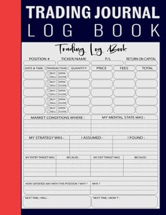 trading journal log book day trading journal log stock trading log and investment journal notebook crypto