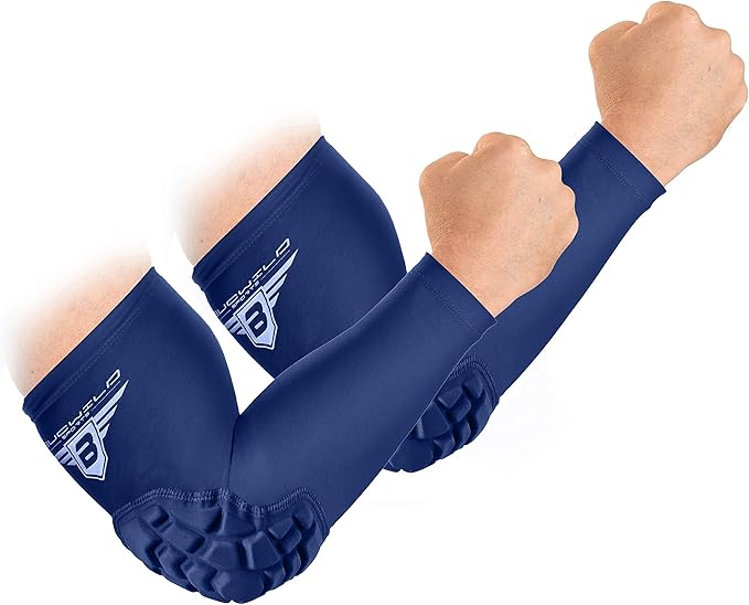 bucwild sports padded elbow arm sleeves for basketball football volleyball youth and adult size pads  