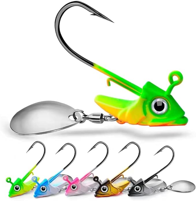 jig head hooks weighted with spinner blades swimbaits crank hooks for soft fishing lures  ?hisoo fishing
