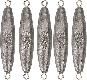 laxygo inline trolling sinkers kit double ring lead fishing weights casting sinker bullet/olive sinker for