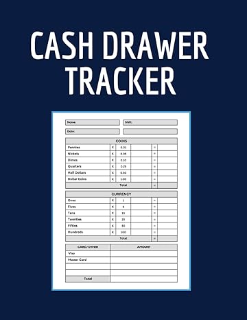 cash drawer tracker a cash register to record your total money cash drawer count sheet 8 5 x 11 inches 100