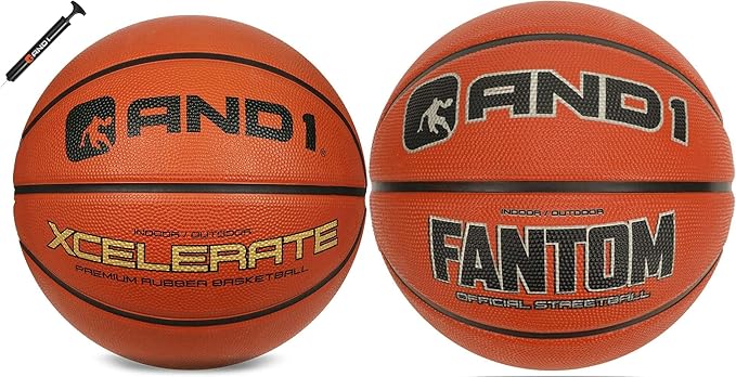 and1 rubber basketball bundle two regulation official size basketballs  ?and1 b0c413frgb